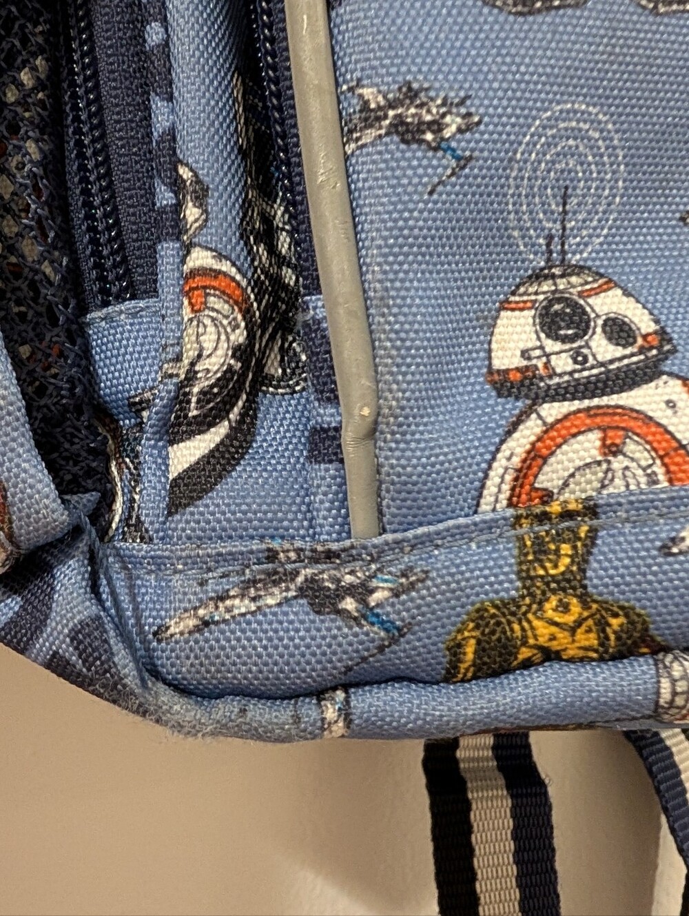Pottery Barn Kids Star Wars Small Kids Backpack - Blue Droid Print - Picture 8 of 9